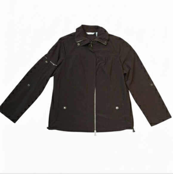 Laura Ashley Brown Utility Jacket Smooth Finish - Picture 3 of 4